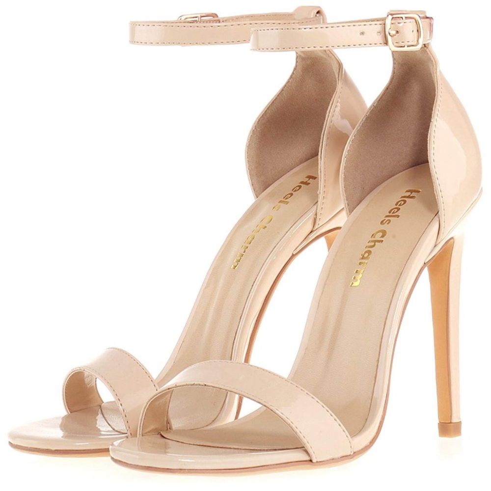 Strappy cream heel